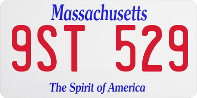 MA license plate 9ST529