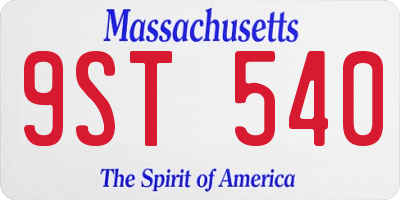 MA license plate 9ST540