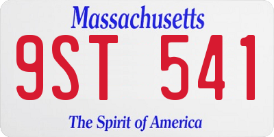 MA license plate 9ST541