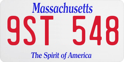 MA license plate 9ST548