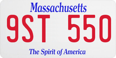 MA license plate 9ST550