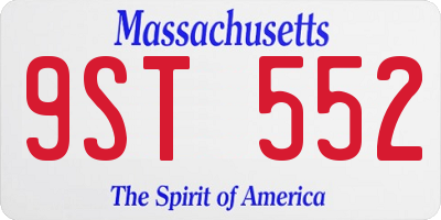 MA license plate 9ST552