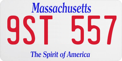 MA license plate 9ST557