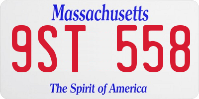 MA license plate 9ST558