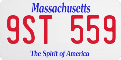 MA license plate 9ST559