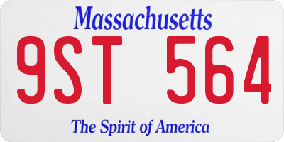 MA license plate 9ST564