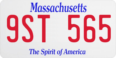 MA license plate 9ST565