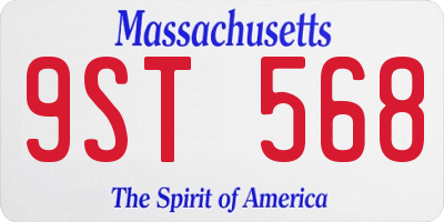 MA license plate 9ST568