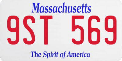 MA license plate 9ST569
