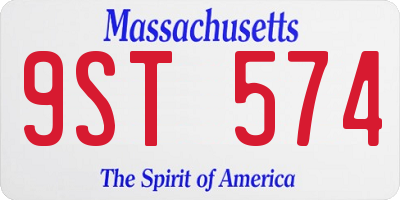 MA license plate 9ST574