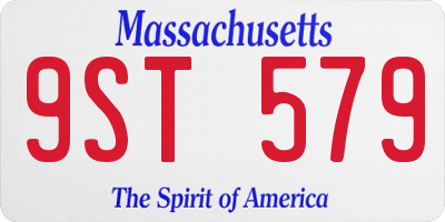 MA license plate 9ST579