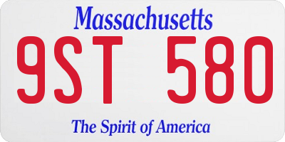 MA license plate 9ST580