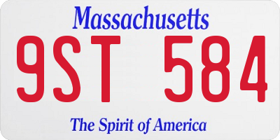 MA license plate 9ST584