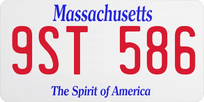 MA license plate 9ST586
