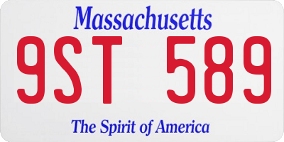 MA license plate 9ST589