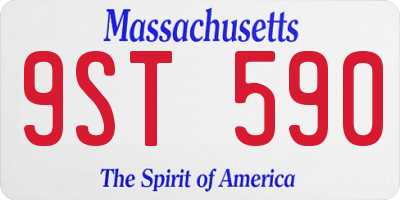 MA license plate 9ST590