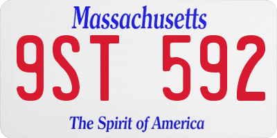 MA license plate 9ST592