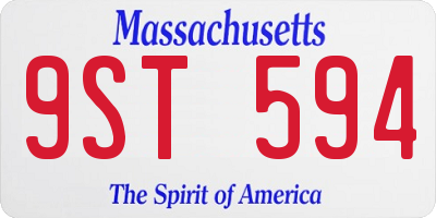 MA license plate 9ST594