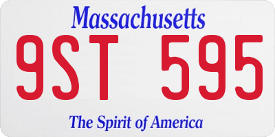 MA license plate 9ST595
