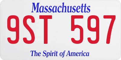 MA license plate 9ST597
