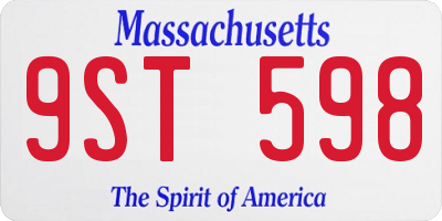 MA license plate 9ST598
