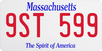 MA license plate 9ST599