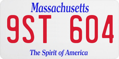 MA license plate 9ST604