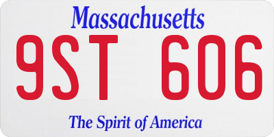 MA license plate 9ST606