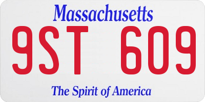 MA license plate 9ST609