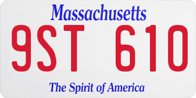 MA license plate 9ST610