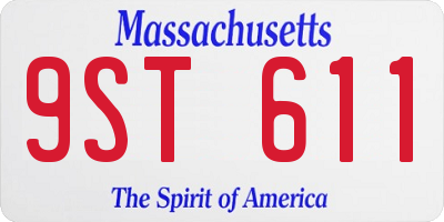MA license plate 9ST611