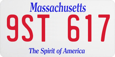 MA license plate 9ST617