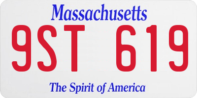 MA license plate 9ST619