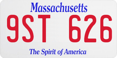 MA license plate 9ST626