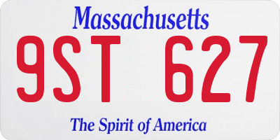MA license plate 9ST627