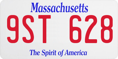 MA license plate 9ST628