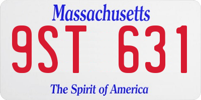 MA license plate 9ST631