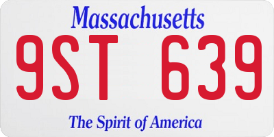 MA license plate 9ST639
