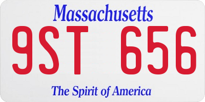 MA license plate 9ST656