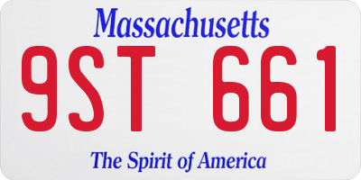 MA license plate 9ST661