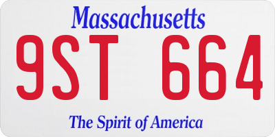 MA license plate 9ST664