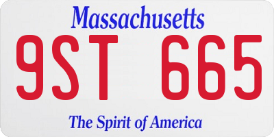MA license plate 9ST665
