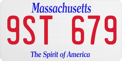 MA license plate 9ST679