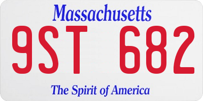 MA license plate 9ST682