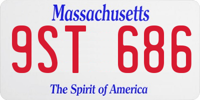 MA license plate 9ST686