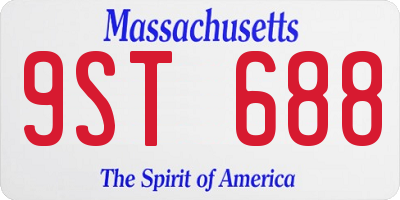 MA license plate 9ST688