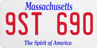 MA license plate 9ST690