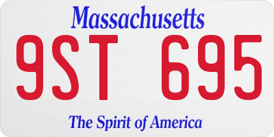 MA license plate 9ST695