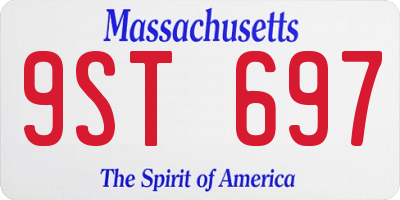 MA license plate 9ST697