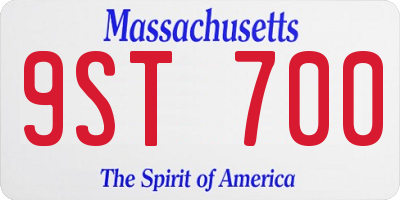 MA license plate 9ST700